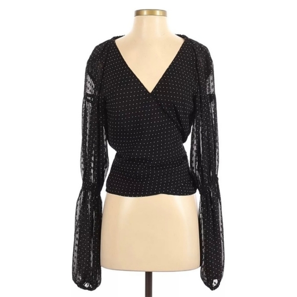 Club Monaco Marlana Polka Dot Wrap Blouse - Picture 4 of 5